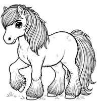 Pony with long mane coloring | Toupty.com