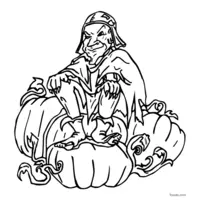 Pumpkin and Evil Goblin Coloring Page