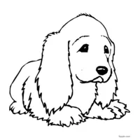 Sad Cocker Spaniel puppy coloring page