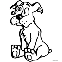 Puppy with butterfly on nose coloring page