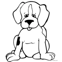 Easy-to-color puppy coloring page