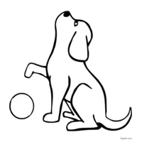 Ball-playing puppy coloring page