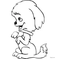 Sitting puppy coloring page