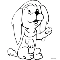 Paw-giving puppy coloring page