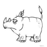 Rhinoceros image to print and color