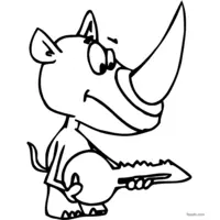 Clip art rhinoceros for coloring