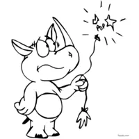 Cartoon rhinoceros drawing