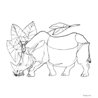 Simple rhinoceros drawing for coloring