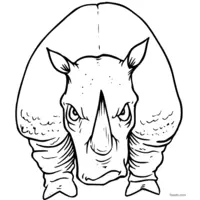 Rhinoceros drawing to print and color