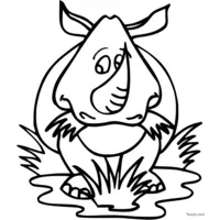 Cartoon rhinoceros coloring page