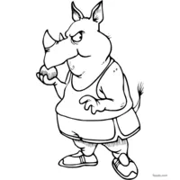 Funny rhinoceros sketch