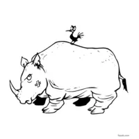 Realistic rhinoceros illustration