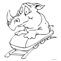 Easy rhinoceros coloring for kids