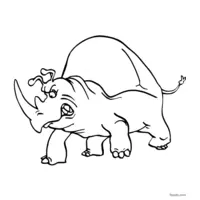 Rhinoceros sketch to color