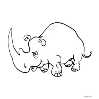 Rhinoceros drawing for printing and coloring