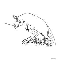 Rhinoceros clip art coloring page