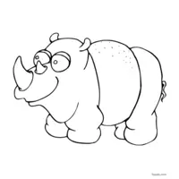 Rhinoceros illustration to print and color