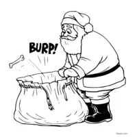 Santa Claus and his sack to print and color