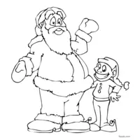 Santa Claus and his elf to print and color