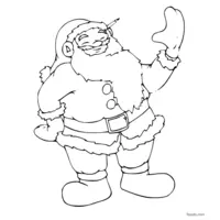 Santa Claus waving to print and color