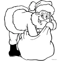 Santa Claus with his gift sack to print and color