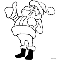 Santa Claus giving a thumbs-up to print and color