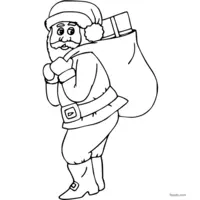 Santa Claus delivering toys to print and color