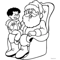 Santa Claus with a little boy to print and color