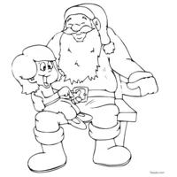 Santa Claus with a little girl