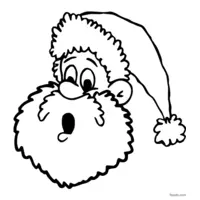 Santa Claus with a white beard to print and color