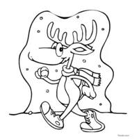 The reindeer's walk coloring page