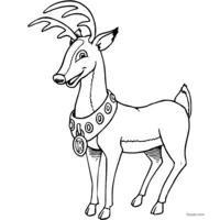 A proud-looking reindeer coloring page