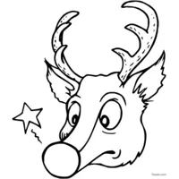 Reindeer head coloring page