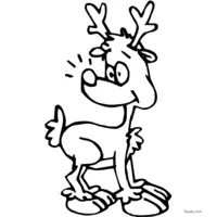 A friendly reindeer coloring page