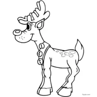 A reindeer to color coloring page