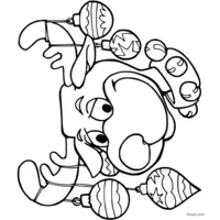 Reindeer head decorated for Christmas coloring page