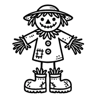 Funny scarecrow with a hat