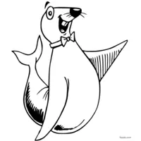 Seal with a bowtie coloring page