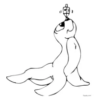 Juggling sea lion coloring page