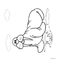 Walrus and its reflection coloring page