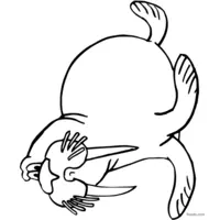 Walrus with big tusks coloring page