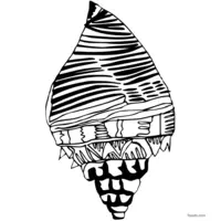 Seashell drawing to print and color