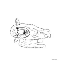 Sheep in nature coloring page to print