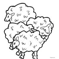 Flock of sheep to print and color