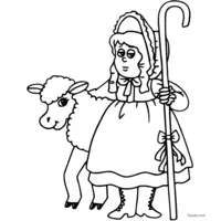 Sheep and shepherdess to print and color