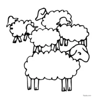 The flock of sheep to print and color