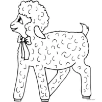 Sheep with a bow tie to print and color