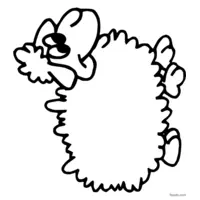 Funny all-yellow sheep to print and color