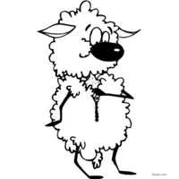 Funny sheep standing on hind legs to print and color