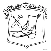 Coloring of a shoemaker's emblem and signboard